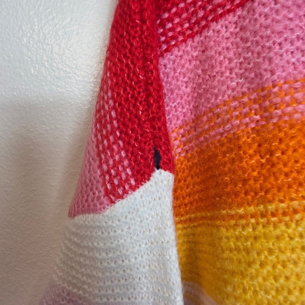 Old Navy Womens Rainbow Striped Crewneck Sweater Multi Color Knit Large L New - Picture 9 of 14